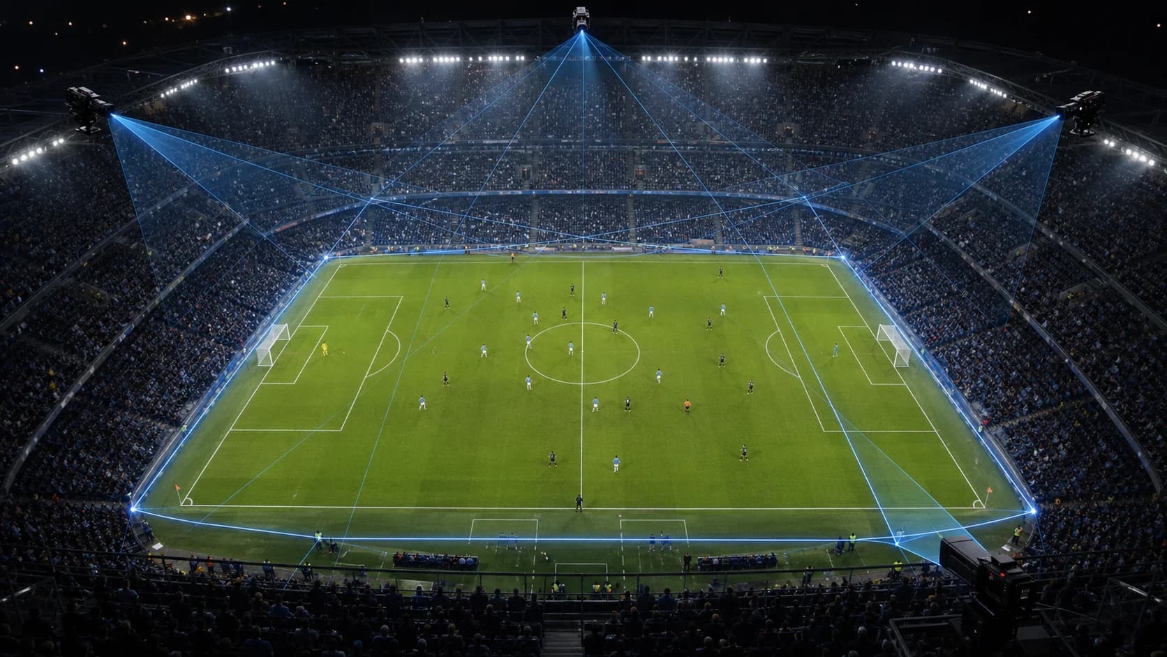 Multiple football camera views aligned to one shared pitch representation