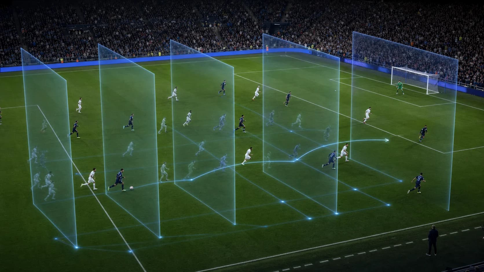 A complete football sequence organized as searchable, time-linked match evidence